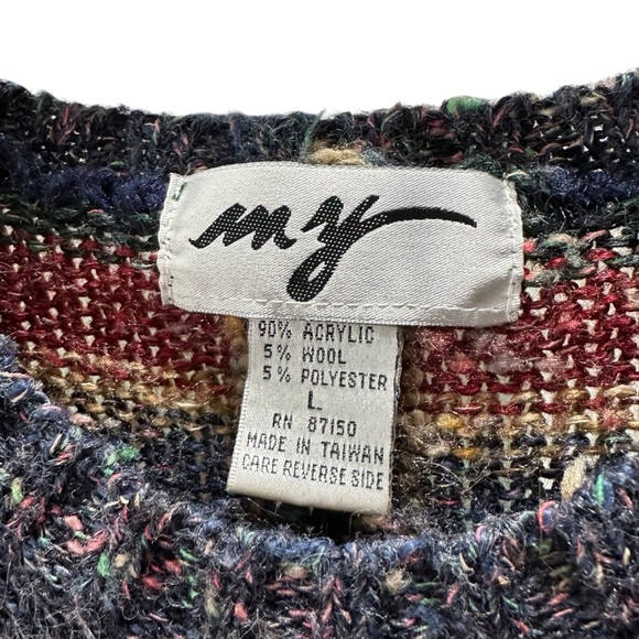 Women’s L Floral Knit Crew Neck Cropped Sweater - Picture 5 of 5